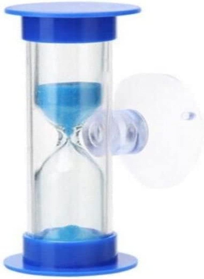 Tustao 2 Minute Sand Timer for Kids, Blue Toothbrush Timer for Kids 2mins / 3mins Sand Clock Timer Plastic Suction Cup Hourglass Sandglass Desktop Ornament Party Favors - Image 1